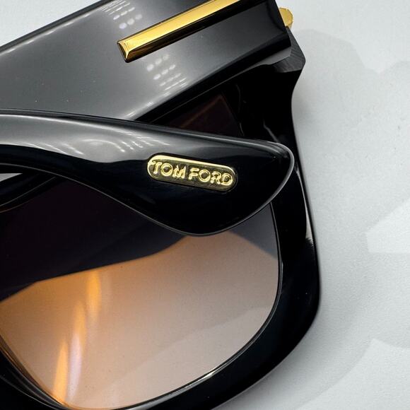 Tom Ford Sunglasses Icon TF1329-F 01B Black Butterfly Gray Gradient Asian Fit